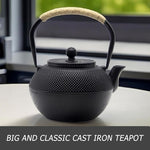 Load image into Gallery viewer, 40.6oz Cast Iron Teapot, Japanese Tetsubin Tea Kettle for Stovetop Safe, Black Cast Iron Tea Kettle with Infuser for Loose Leaf, Tea Pot with Enameled Interior, Gift for Tea Lovers