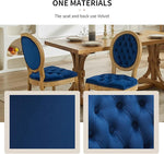 Load image into Gallery viewer, Vintage French Country Dining Room Chairs Set of 8, Velvet Dining Chairs with Solid Wood Legs, Blue Upholstered Dining Chair, Sillas para Comedor, Kitchen &amp; Dining Room Chair (Blue, Velvet, 8Pcs)
