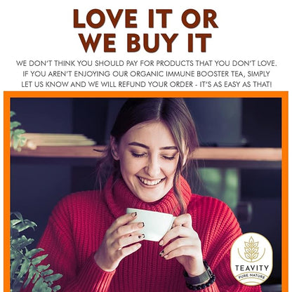 Organic Ginger Tea Pod with Echinacea, Turmeric, and Licorice for Keurig, Decaf by Teavity (24 Tea Pods)