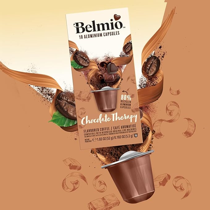 Belmio Chocolate Therapy Espresso Coffee Pods – Medium Roast – Unique & Flavorful - Nespresso Original Line Compatible – 10 Count (Pack of 10)