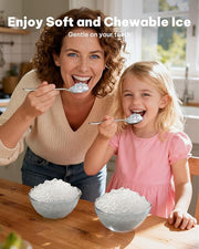 Silonn Nugget Ice Makers Countertop, Chewable Pellet Ice Machine with Self Cleaning Function, Portable Pebble Ice Maker with Ice Scoop for Home Kitchen Office, Black