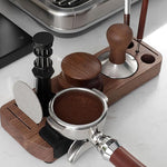 Load image into Gallery viewer, Wooden Espresso Tamping Station, Portafilter Tamping Stand Espresso Coffee Organizer Box Fit for Storage 51, 53, 58MM Espresso Tamper Mat Portafilter Holder, (Accessories not included)