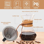 Load image into Gallery viewer, Pour Over Coffee Maker 14 OZ, 4 Cup Borosilicate Glass Drip Coffee Maker with Reusable Stainless Steel Filter and Cork Grip for Home Café 400 ML (Diamond Shape)