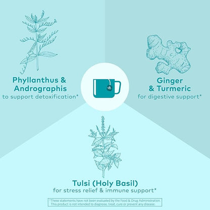 ORGANIC INDIA Tulsi Cleanse Tea - Holy Basil, Ginger, Turmeric, Herbal Tea, Stress Relieving & Cleansing, Immune Support, Adaptogen, Organic, Non-GMO, Caffeine-Free - 18 Infusion Bags, 3 Pack