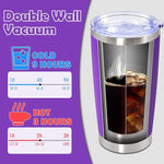 Load image into Gallery viewer, 20oz Tumbler Stainless Steel Tumbler Cup with Lid Vacuum Insulated Double Wall Travel Mug, Durable Powder Coated Travel Coffee Tumbler Mug for Hot &amp; Cold Drinks, Purple,4 Pack