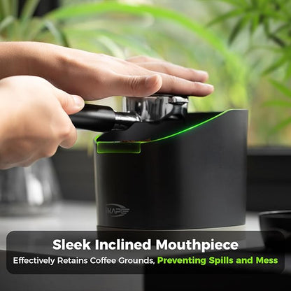 IKAPE Espresso Knock Box for Coffee Grounds, Barista Tool Enhanced for Better Manipulation - Black Espresso Machine Coffee Puck Disposal Box