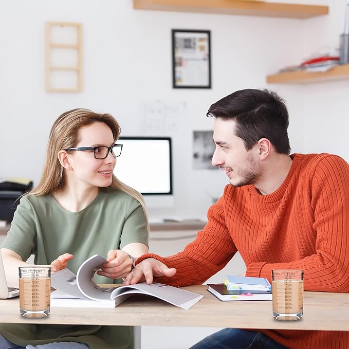 Shot Glass Measuring Cup 3 Ounce/90ML Liquid Heavy High Espresso Glass Cup Black Line