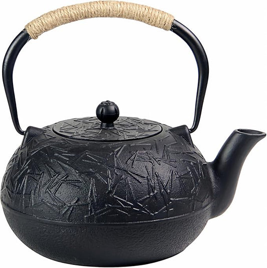 60.9oz YJX Cast Iron Teapot, Japanese Tetsubin Tea Kettle for Stovetop Safe, Cast Iron Tea Pot with Infuser for Loose Leaf, Black Kettle Teapot, Good Gift For Tea Lovers(1800ml)