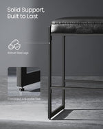 Load image into Gallery viewer, VASAGLE EKHO Collection - Bar Stools Set of 2, Counter Height Bar Stools, Synthetic Leather with Stitching, Mid-Century Modern Counter Stools, 26-Inch Tall, Kichen Home Bar Dining Room, Ink Black