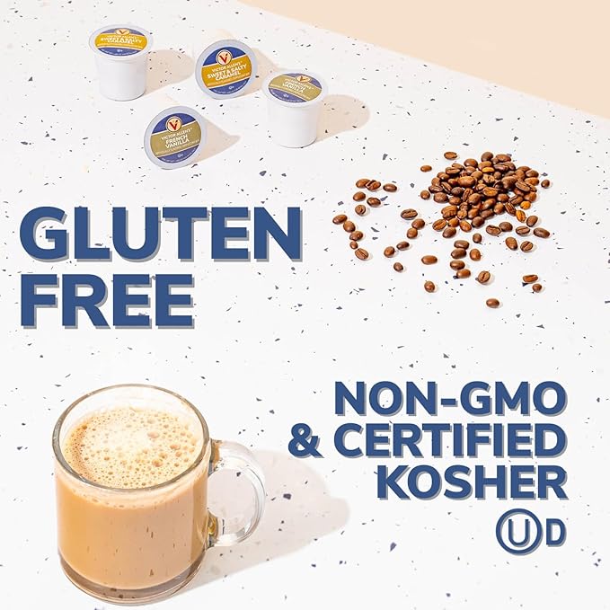 Victor Allen's Coffee Sweet and Salty Caramel Flavored Cappuccino, 12 Count, Single Serve Coffee Pods for Keurig K-Cup Brewers