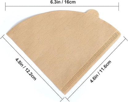 Coffee Filter, Cone Coffee Filters #2, Disposable Drip Coffee Filter 1-4 Cup for Pour Over and Drip Coffee Maker, Natural Unbleached, 100 Count
