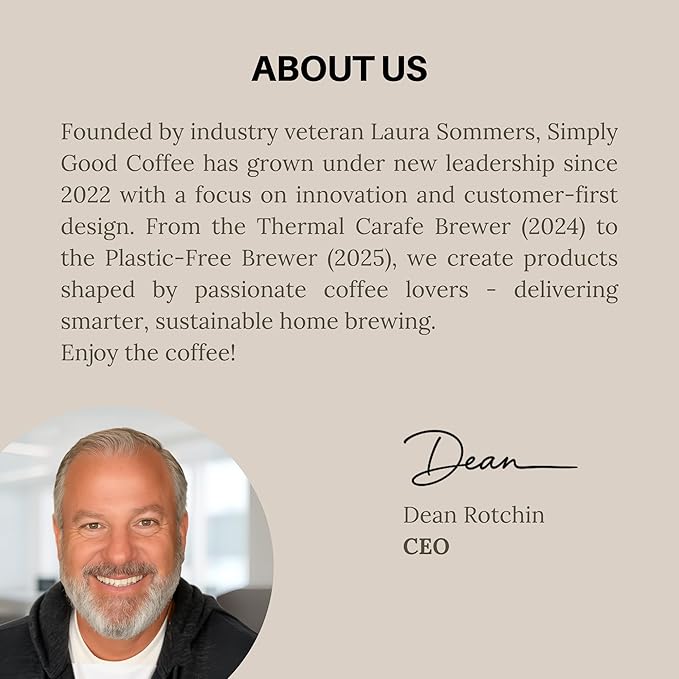 SimplyGoodCoffee Coffee Maker / Coffee Machine. 8 Cup Automatic Drip Pour Over Coffee Brewer. Easy To Use, Gold Cup Standard. Black/Stainless Steel