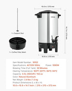 Load image into Gallery viewer, VEVOR Commercial Coffee Urn, 30 Cup 4.5 L Hot Beverage Dispenser with Dripless Faucet, Quick-Brewing Commercial Coffee Maker, Automatic Temperature Control, for Catering, Party, Church &amp; Restaurant