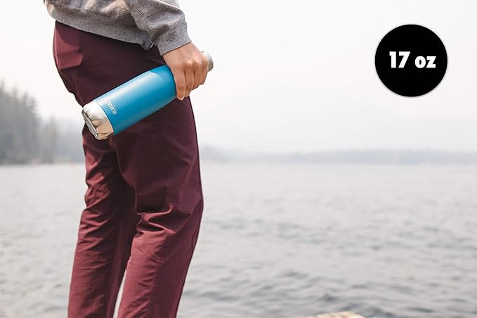 MIRA 2 Pack 17 oz Insulated Water Bottle - Stainless Steel Cola Shape Thermo - Double Wall Hot & Cold Flask (24Hr Cold/12Hr Hot) - Black