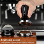 Load image into Gallery viewer, 51mm Espresso Tamper - Spring-Loaded Coffee Tamper with Flat Stainless Steel Base, Compatible with All 51mm Portafilter Basket, Professional Barista Accessories, Black