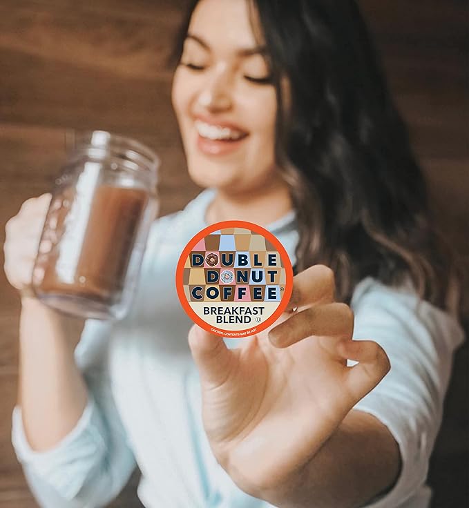 Double Donut Coffee Breakfast Blend Coffee Pods, Light Roast Coffee in Recyclable Single-Serve Pods for Keurig K Cups Brewer Machines, 48 Count Bulk Pack, original version