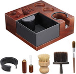 Load image into Gallery viewer, Espresso Knock Box, Walnut Tamping Station, 9 in 1 Coffee Organizer Box Fit for 51mm 54mm 58mm, Coffee Distributor &amp; Portafilter, Espresso Accessories Kit
