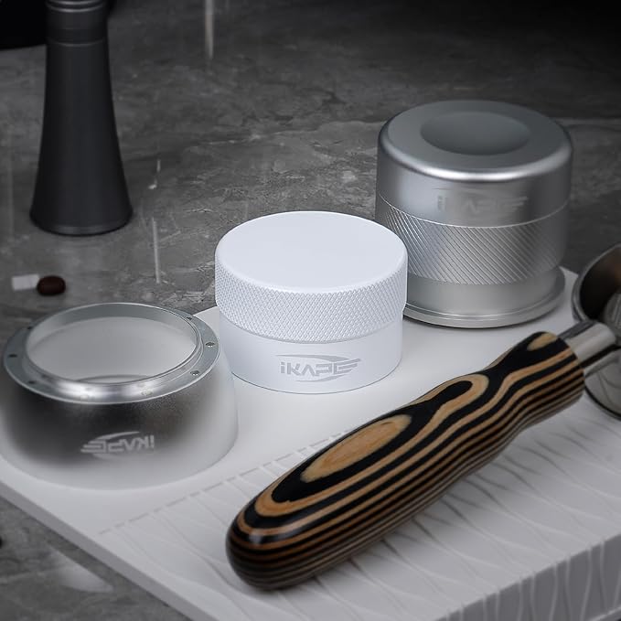 IKAPE 58MM Coffee Distributor, Gravity Adaptive Espresso Distributor Fits All Over 58MM Espresso Portafilter, Compatible with 58.35MM Rancilio Bottomless Portafilter (White)