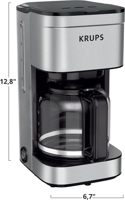 KRUPS Newer Model Drip Coffee Maker, 10-Cup, Silver
