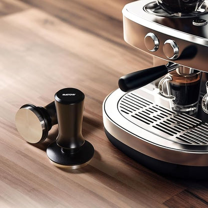 58.5mm Espresso Hand Tamper, Dual Calibrated Spring Loaded Coffee Tamper with Stainless Steel Flat Base, Pro-barista 30lbs Espresso Tamper with Anodized Aluminum Handle Fits 58mm Portafilter