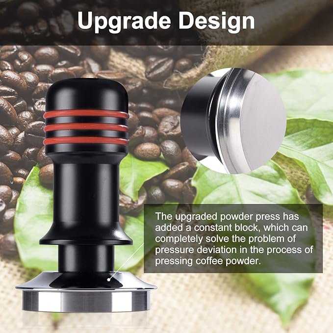 Espresso Tamper 51mm, Coffee Tamper with 30lbs Spring Loaded, Hand Press Tamper Tool for 51mm Portafilter, Calibrated Tamper for Espresso Machine, Black