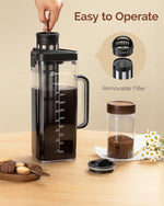 Load image into Gallery viewer, Maestri House Compact Cold Brew Coffee Maker, 64oz Iced Tea and Coffee Maker Brewer Space Saving Tritan Pitcher, 350 Mesh Filter, 100% Leak-Proof