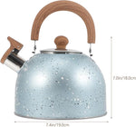 Load image into Gallery viewer, Hemoton Stovetop Tea Kettle Stainless Steel Whistling Teapot Water Kettle Stove Coffee Kettle with Ergonomic Handle for Boiling Water 2L Blue
