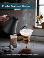 Load image into Gallery viewer, Electric Kettle, Gooseneck Electric Kettle, ±1℉ Precise Temperature Control, Stainless Steel Interior, Quick Heating for Pour Over Coffee, Tea &amp; Boiling Water, 0.9L (Wood Black)