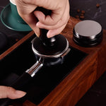 Load image into Gallery viewer, 53.3mm Espresso Hand Tamper, MATOW Calibrated Spring Loaded Coffee Tamper with Stainless Steel Flat Base, 30lbs Espresso Tamper with Anodized Aluminum Handle Compatible with Breville 54mm Portafilter