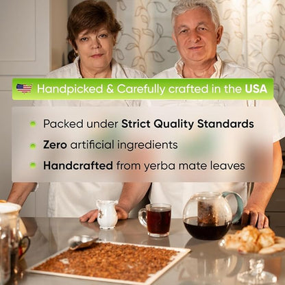 Yerba Mate Tea - Green Cut & Sifted - Unsmoked Energy Boost - 50 Tea Bags - Packed with Nutrients - Your Perfect Coffee Replacement