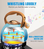 Load image into Gallery viewer, Tea Kettle, 3.2Qt/3Liter Whistling Kettle,Food Grade Cool Handle Tea pot,One-Button Switch, Apply to Various Stovetops, Coffee/Tea (Sky Blue Gradient)