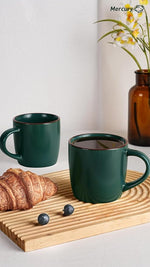 Load image into Gallery viewer, famiware Mercury Coffee Mugs 13 oz, Coffee Mugs Set of 6 with Handle, Cups for Latte, Hot Tea, Cappuccino, Mocha, Cocoa, Dark Green