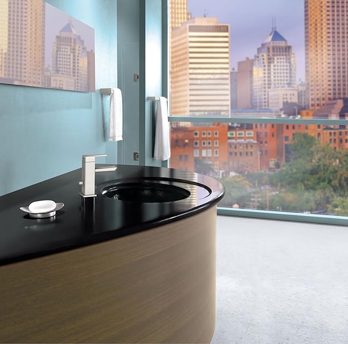 Moen YB8824BN 90 Degree Modern 24-Inch Bathroom Single Towel Bar, Brushed nickel