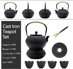 Load image into Gallery viewer, 40.6oz Cast Iron Teapot Set with Cast Iron Warmer, Japanese Tetsubin Tea Kettle Set with Cups,Cast Iron Teapot with Stainless Steel Infuser and Enameled Interior for Stovetop Safe(1200ml)