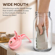 Glass Pitcher with Lid, 64 OZ Mason Jar Pitcher Double Leak Proof, 2 Quart Breast Milk Storage Containers for Fridge, Wide Mouth Glass Jar for Sun Tea, Juice, Cold Brew Coffee