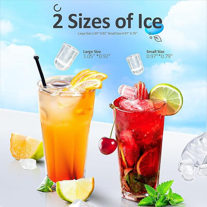 Antarctic Star Ice Maker Machine Countertop,Portable Automatic 9 Ice Cubes Ready in 8 Minutes,Makes 26 lbs of Ice per 24 Hours,Self-Clean,See-Through Lid for Home/Bar/Party (Stainless Steel)