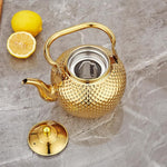 Load image into Gallery viewer, SANQIAHOME 1200ml teapot with Infuser stainless steel Water Boilers lifting handle Tea Maker Water Kettle for Induction/Gas gold
