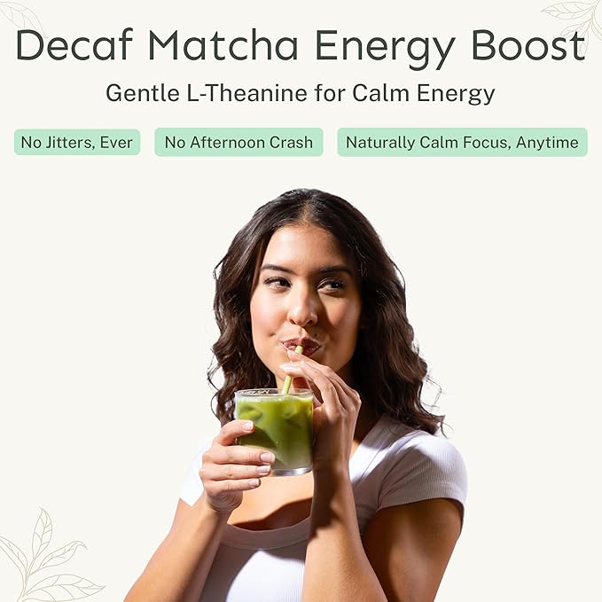 Yu Tea Organic Decaf Matcha Powder Ceremonial Grade, 50 Servings | Rich in Antioxidants & L-Theanine, Low Caffeine | Unsweetened Grade A Japanese Green Tea Powder | Resealable Pouch, 2.65 oz