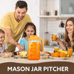 Load image into Gallery viewer, Glass Pitcher with Lid, 64 OZ Mason Jar Pitcher Double Leak Proof, 2 Quart Breast Milk Storage Containers for Fridge, Wide Mouth Glass Jar for Sun Tea, Juice, Cold Brew Coffee