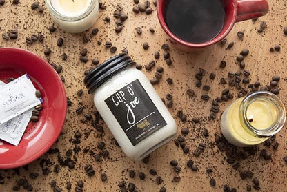 Milkhouse Candle Company - Cup O' Joe - 26oz Beeswax and Soy Candles - Farmhouse Collection - 100% Natural, Paraffin Free, with Premium Fragrance Oil, Glass Jars with Lids