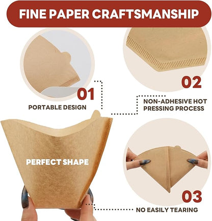 Disposable Coffee Filters #4 100 Pcs, Unbleached Cone Coffee Filters for Ninja Coffee Maker and Cuisinart Coffee Maker, 8-12 Cup