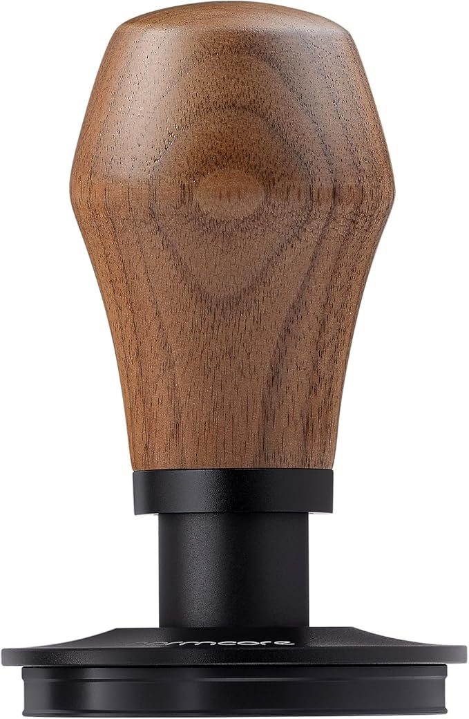 Normcore 51mm Espresso Coffee Tamper V4 - Spring Loaded Tamper With Titanium PVD Coating Ripple Base -15lb / 25lb / 30lbs Replacement Springs, Genuine American Walnut Handle