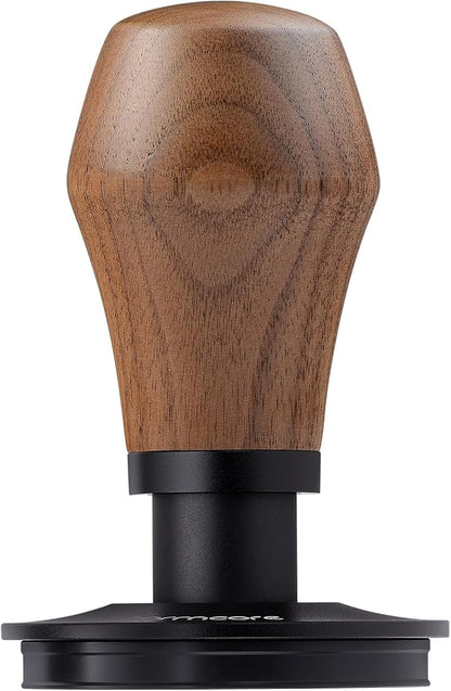 Normcore 51mm Espresso Coffee Tamper V4 - Spring Loaded Tamper With Titanium PVD Coating Ripple Base -15lb / 25lb / 30lbs Replacement Springs, Genuine American Walnut Handle