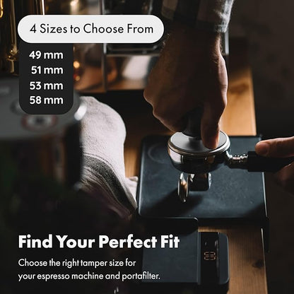 LuxHaus Espresso Tamper - 53mm Calibrated Coffee Tamper for Espresso Machine with Spring Loaded 100% Flat Stainless Steel Base
