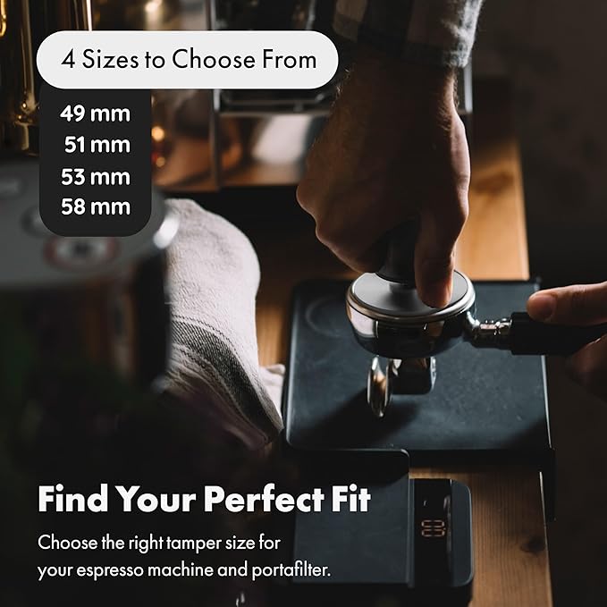 LuxHaus Espresso Tamper - 58mm Calibrated Coffee Tamper for Espresso Machine with Spring Loaded 100% Flat Stainless Steel Base