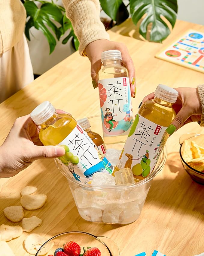 Tea PI Iced tea – Green Tea, Pomelo Sweet Iced Fruit Tea Bottles, Real Juice, -16.9 fl oz, 500mL, 15 Pack