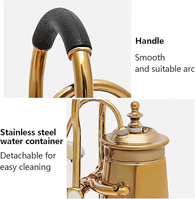 Family Balance Siphon Syphon Coffee Maker Siphon Brewer, Elegant Retro-Style Design (Gold)
