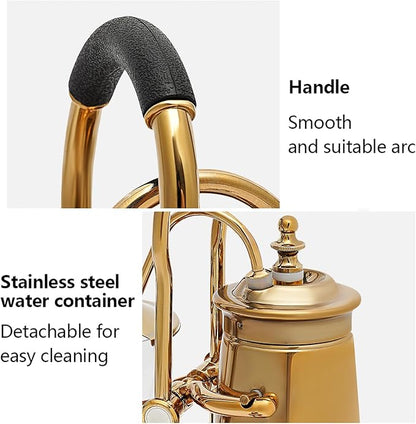 Family Balance Siphon Syphon Coffee Maker Siphon Brewer, Elegant Retro-Style Design (Gold)