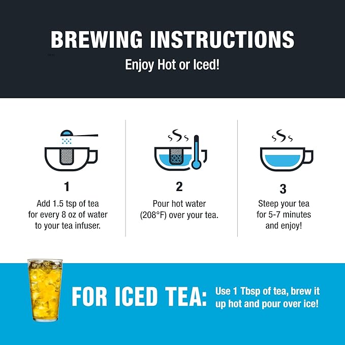 Tiesta Tea - Meyer Lemon Zest, Loose Leaf, Zesty Lemon Herbal Tea, Premium Caffeine Free Blend, Make Hot or Iced & Brews Up to 200 Cups, 16 oz Resealable Bulk Pouch