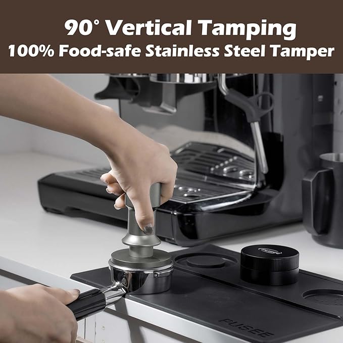 PUSEE 51mm Espresso Coffee Tamper,Premium 30lb Calibrated Espresso Tamper Upgrade Coffee Tamper with Spring Loaded, Stainless Steel Ground Tamper for Barista Home Coffee Espresso Accessories